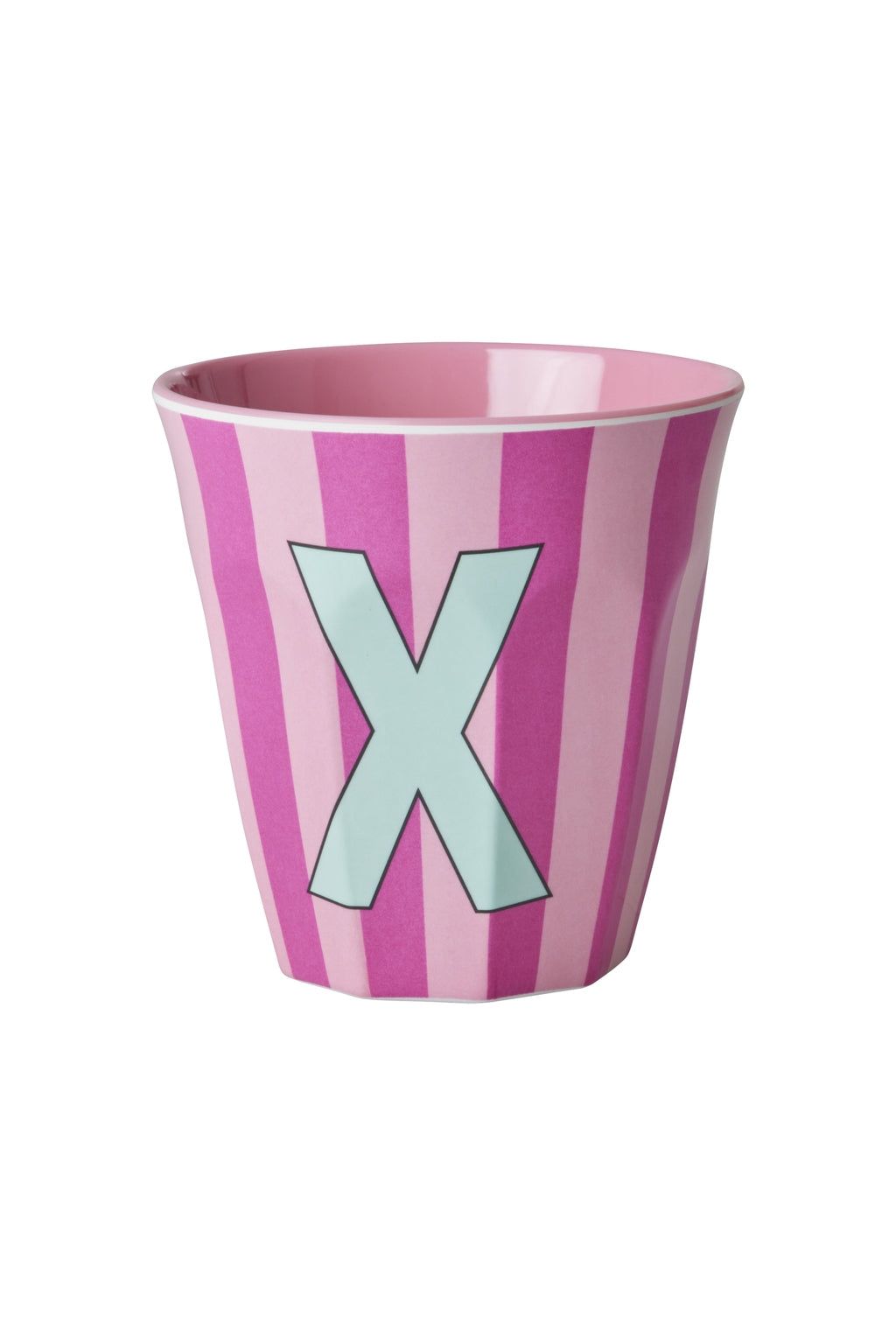 Melamine Cup - X - Pink - Stripes van Rice | Kids Conceptstore Le Fanfare