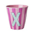 Melamine Cup - X - Pink - Stripes van Rice | Kids Conceptstore Le Fanfare