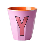 Melamine Cup - Y - Pink van Rice | Kids Conceptstore Le Fanfare