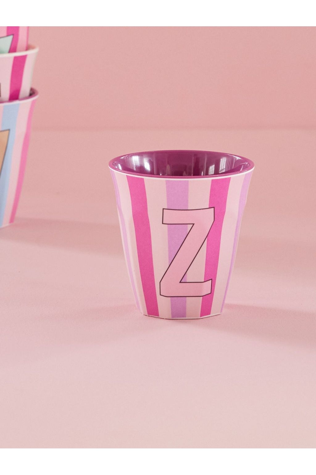 Melamine Cup - Z - Purple - Stripes van Rice | Kids Conceptstore Le Fanfare
