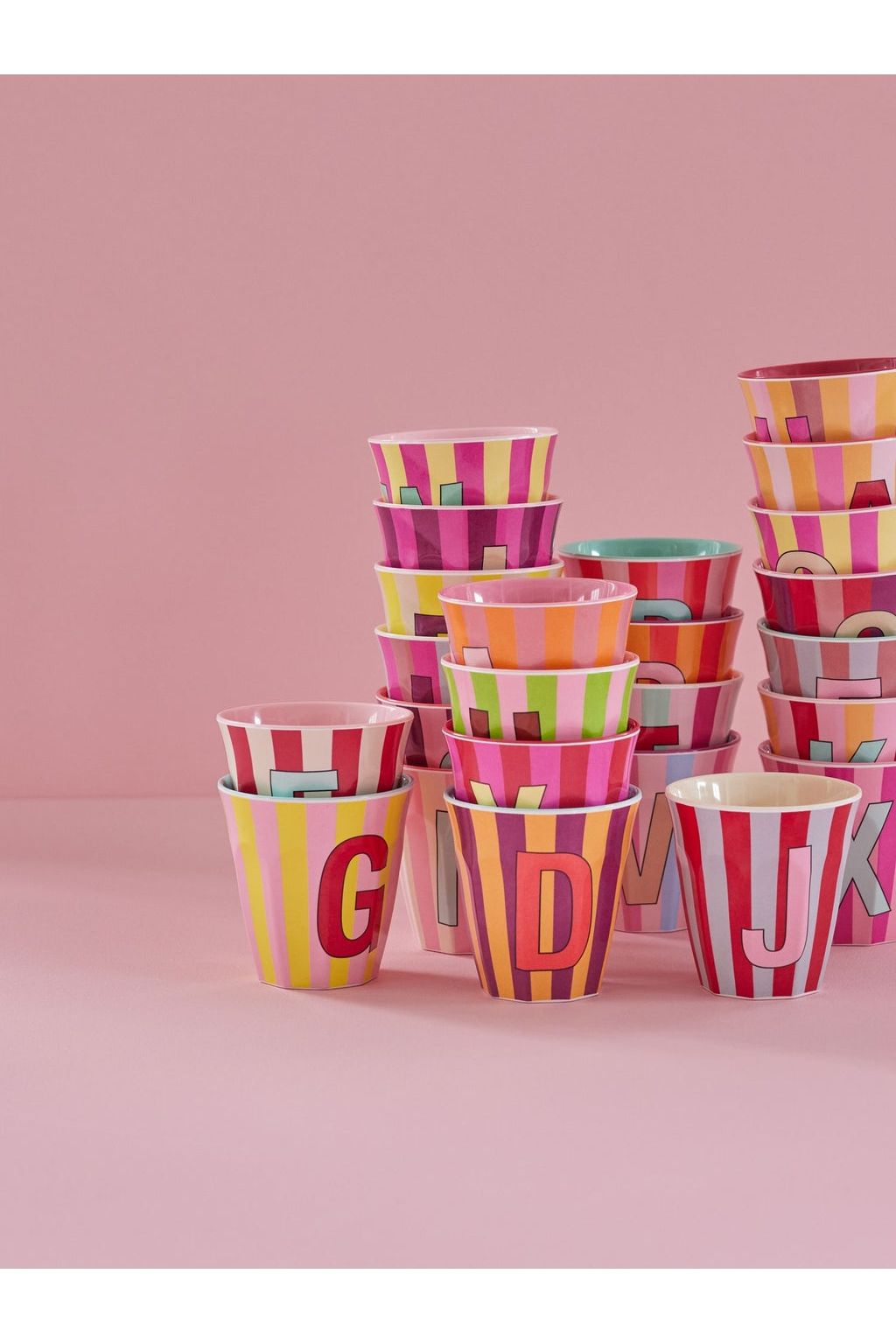 Melamine Cup - Z - Purple - Stripes van Rice | Kids Conceptstore Le Fanfare
