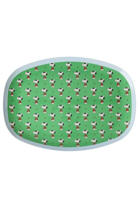 Melamine Rectangular Plate with Green Snoopy Print van Rice | Kids Conceptstore Le Fanfare