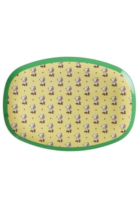 Melamine Rectangular Plate with Yellow Snoopy Print van Rice | Kids Conceptstore Le Fanfare