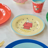 Melamine Side Plate with Cream Snoopy Print van Rice | Kids Conceptstore Le Fanfare