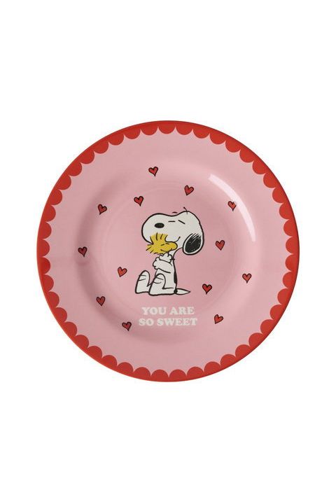 Melamine Side Plate with Pink Snoopy Print van Rice | Kids Conceptstore Le Fanfare