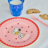Melamine Side Plate with Pink Snoopy Print van Rice | Kids Conceptstore Le Fanfare