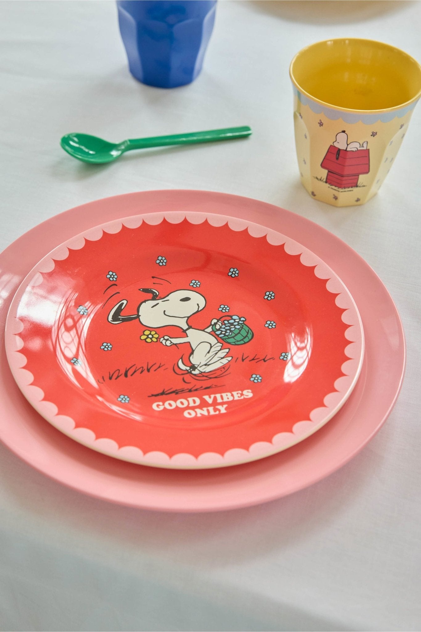 Melamine Side Plate with Red Snoopy Print van Rice | Kids Conceptstore Le Fanfare