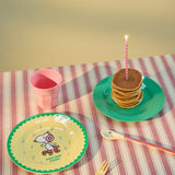 Melamine Side Plate with Yellow Snoopy Print van Rice | Kids Conceptstore Le Fanfare