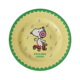 Melamine Side Plate with Yellow Snoopy Print van Rice | Kids Conceptstore Le Fanfare