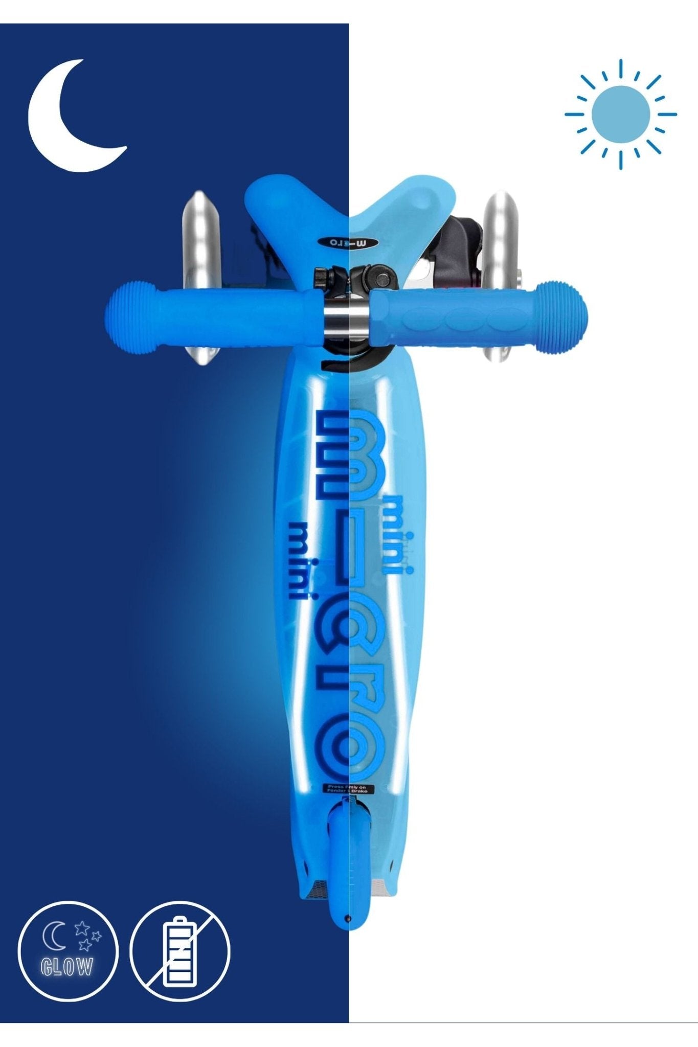 Micro Mini Deluxe Glow LED Plus arctic blue van Micro Step | Kids Conceptstore Le Fanfare