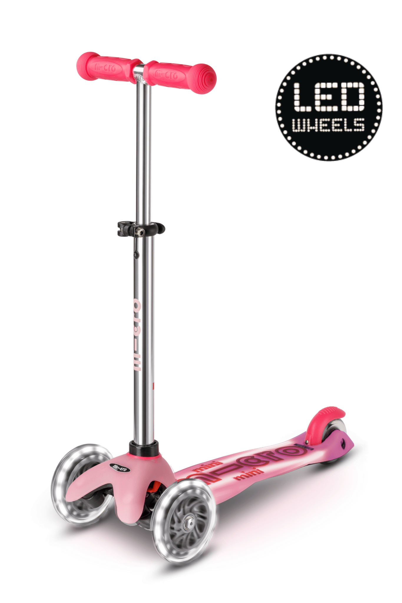 Micro Mini Deluxe Glow LED Plus frosty pink van Micro Step | Kids Conceptstore Le Fanfare