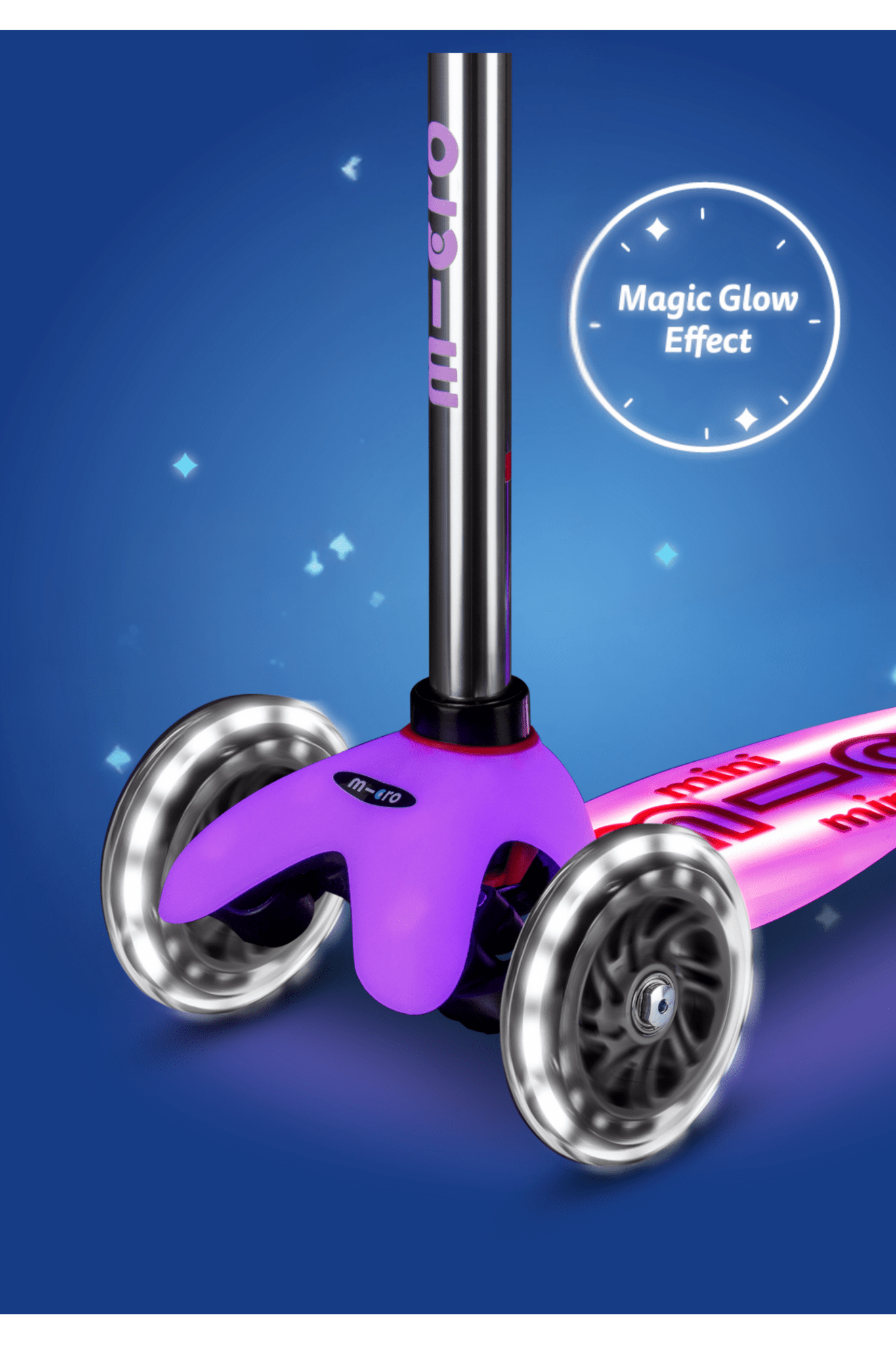 Micro Mini Deluxe Glow LED Plus frosty pink van Micro Step | Kids Conceptstore Le Fanfare