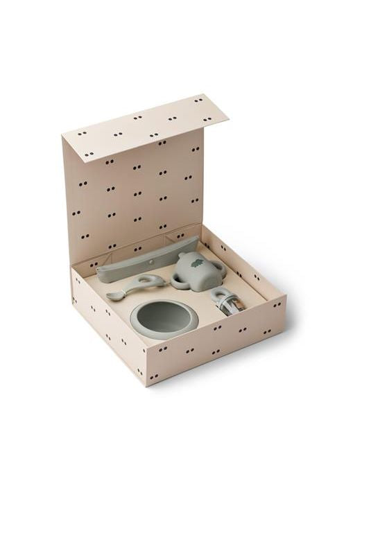Mileah Baby Mealtime Set - Dove blue van Liewood | Kids Conceptstore Le Fanfare