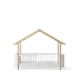 Mini+ house bed, 68x162 cm, white/oak van Oliver Furniture | Kids Conceptstore Le Fanfare