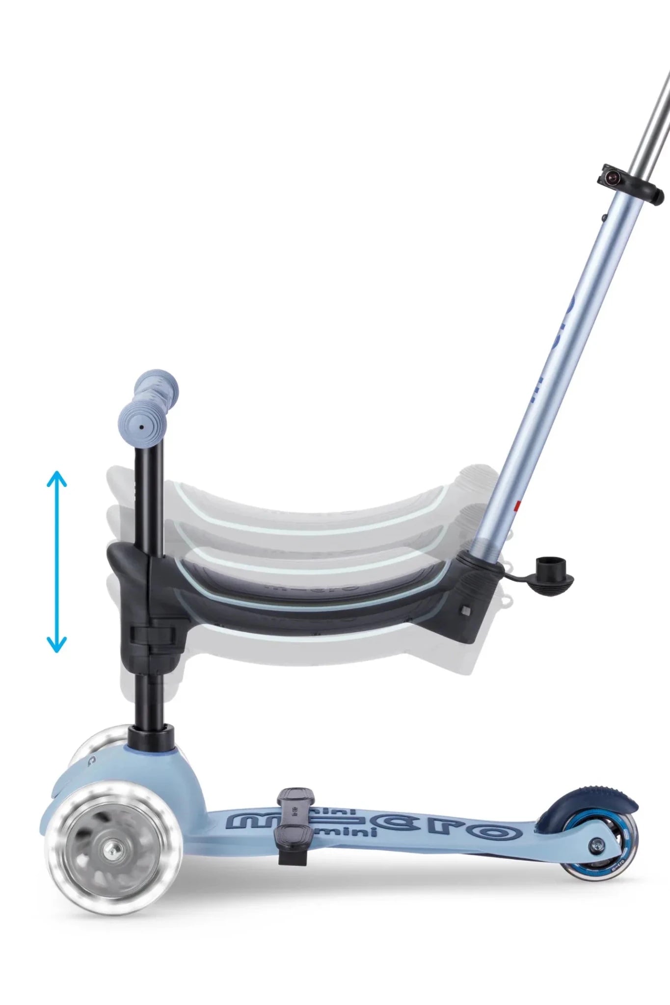 Mini Micro 6in1 Rock & Go LED blauw van Micro Step | Kids Conceptstore Le Fanfare