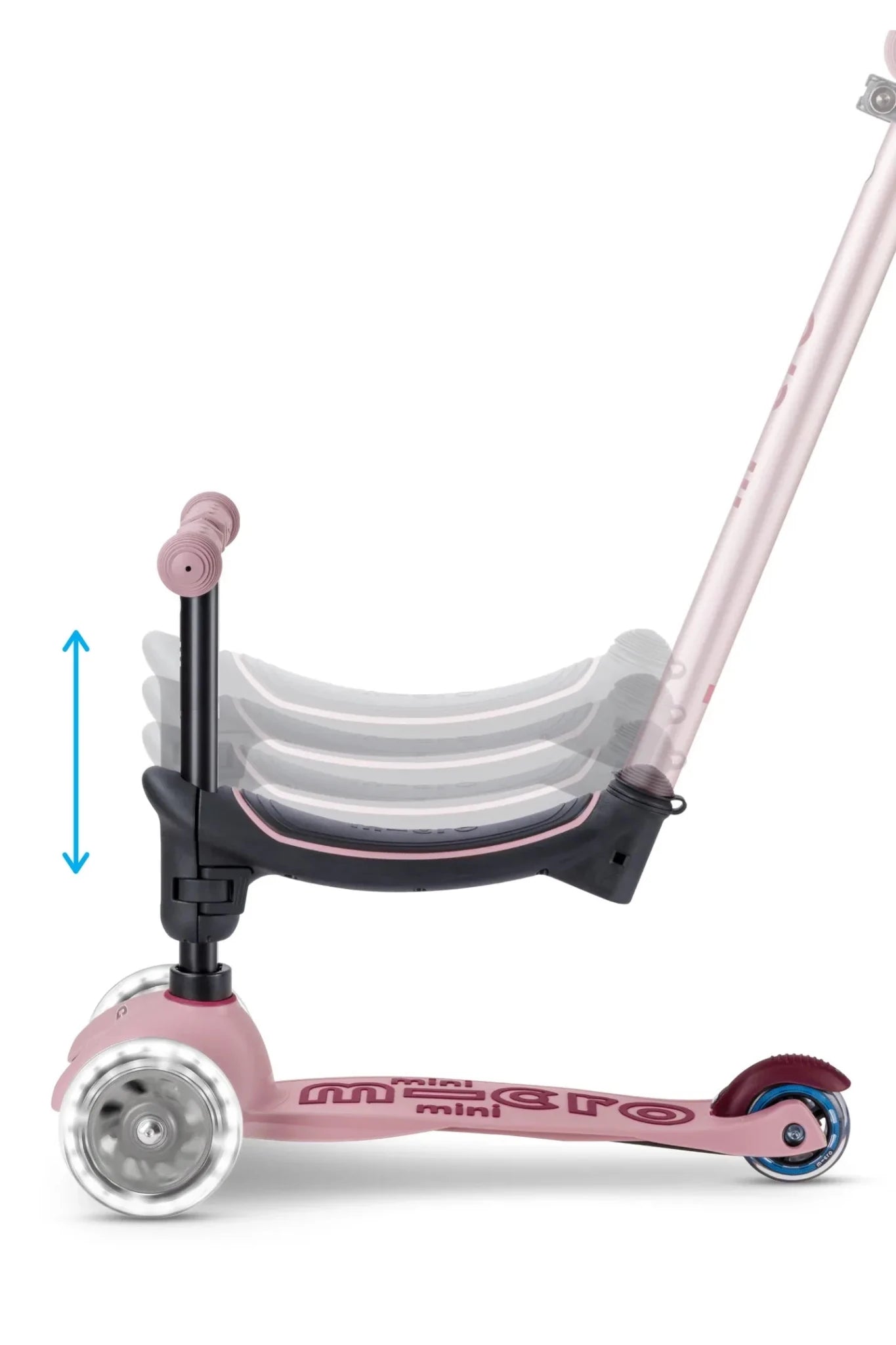 Mini Micro 6in1 Rock & Go LED roze van Micro Step | Kids Conceptstore Le Fanfare