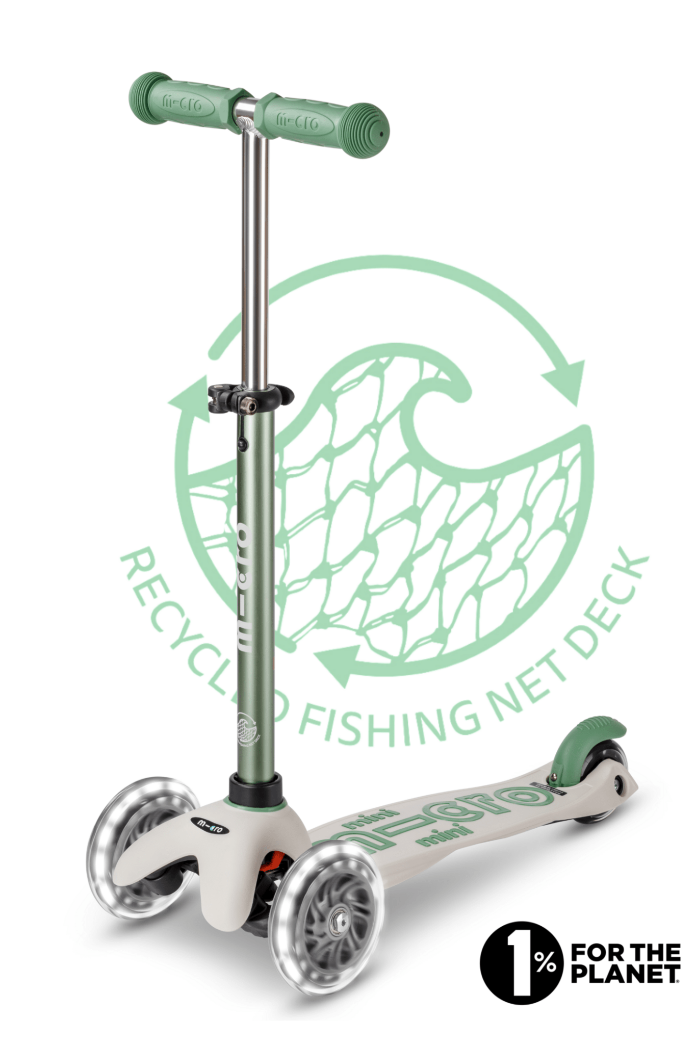 Mini Micro step Deluxe ECO LED pistache van Micro Step | Kids Conceptstore Le Fanfare