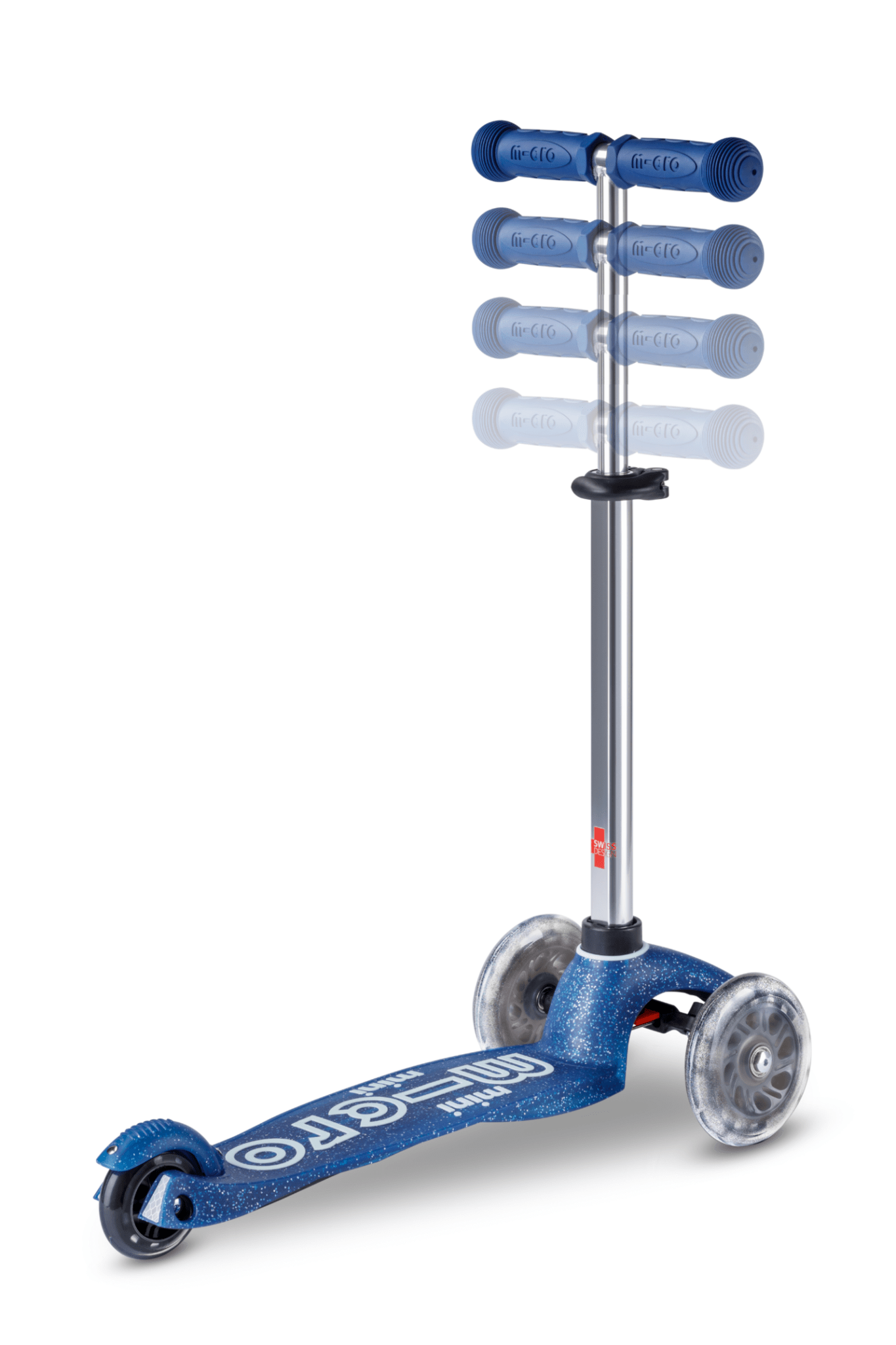 Mini Micro Step Deluxe Glitter LED Blue van Micro Step | Kids Conceptstore Le Fanfare