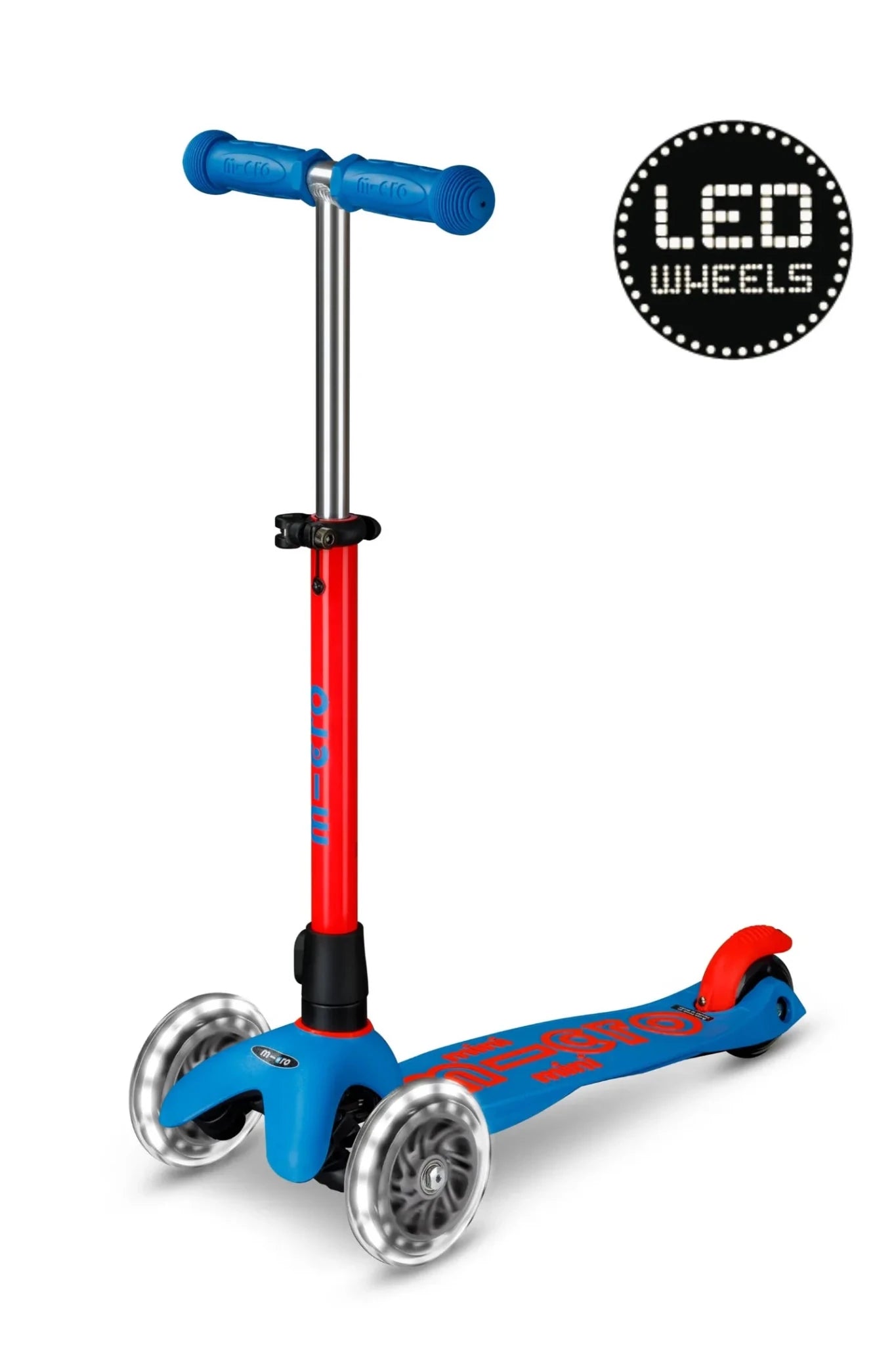 Mini Micro step Deluxe LED Neon Blauw/Rood van Micro Step | Kids Conceptstore Le Fanfare