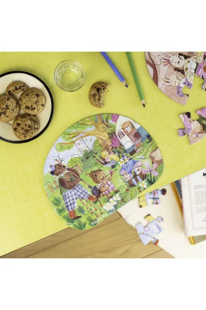 Mini puzzel (4 x 12 st) - Les Minouchkas van Moulin Roty | Kids Conceptstore Le Fanfare