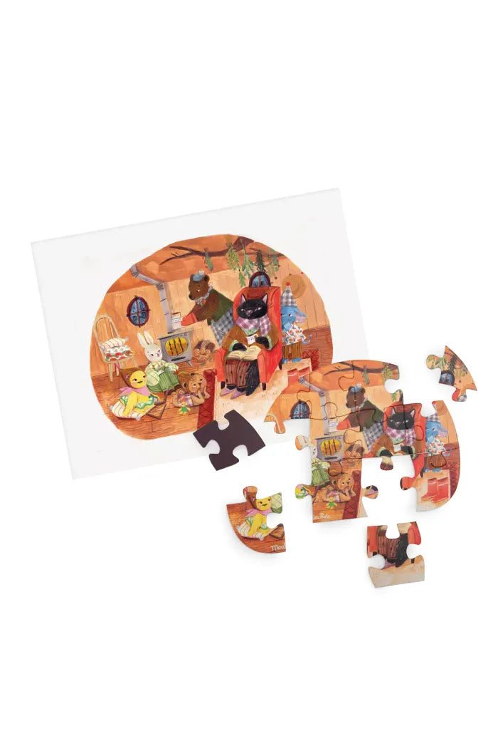 Mini puzzel (4 x 12 st) - Les Minouchkas van Moulin Roty | Kids Conceptstore Le Fanfare