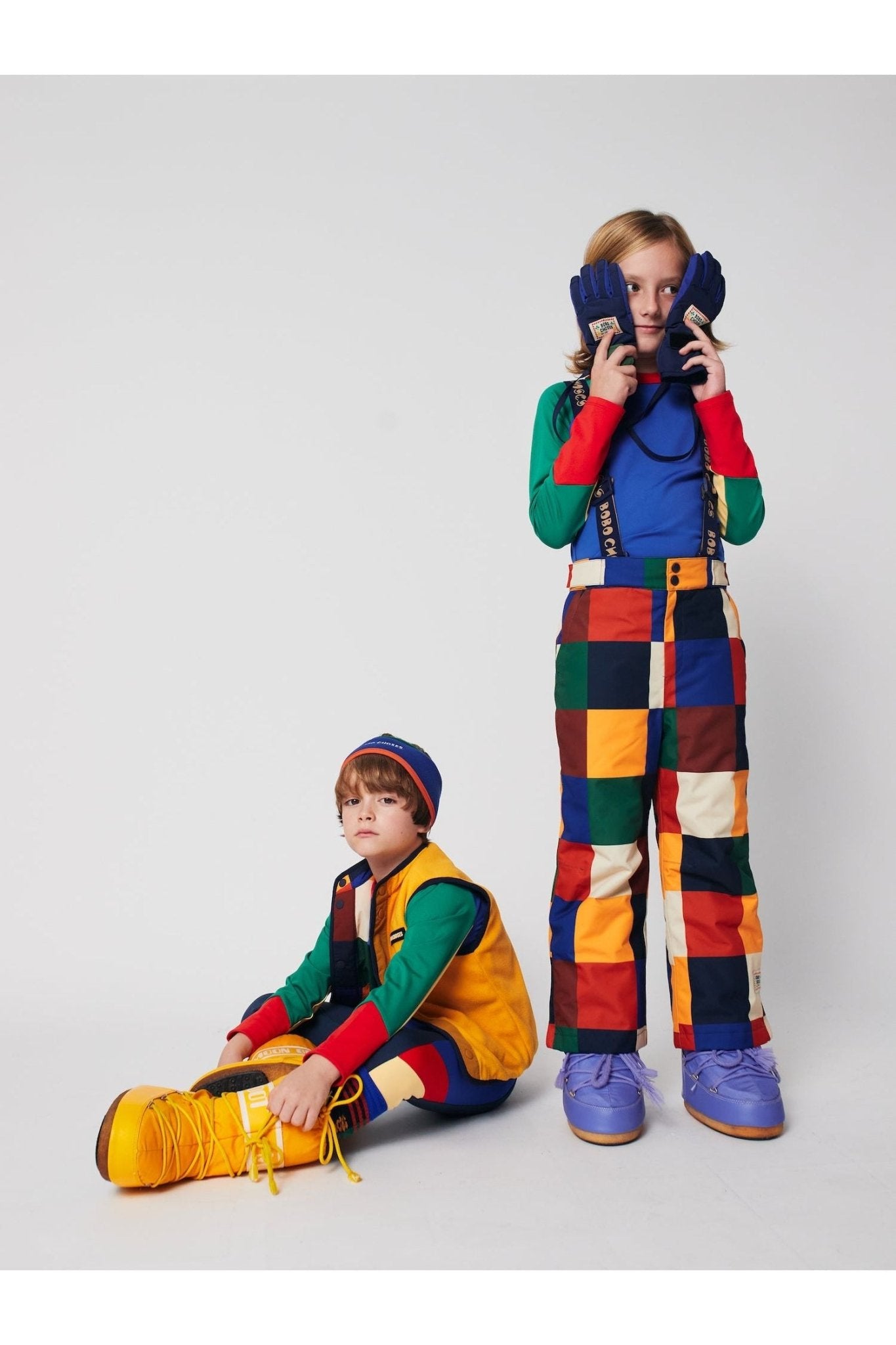Multicolor Tiles reversible vest Multicolor van Bobo Choses | Kids Conceptstore Le Fanfare