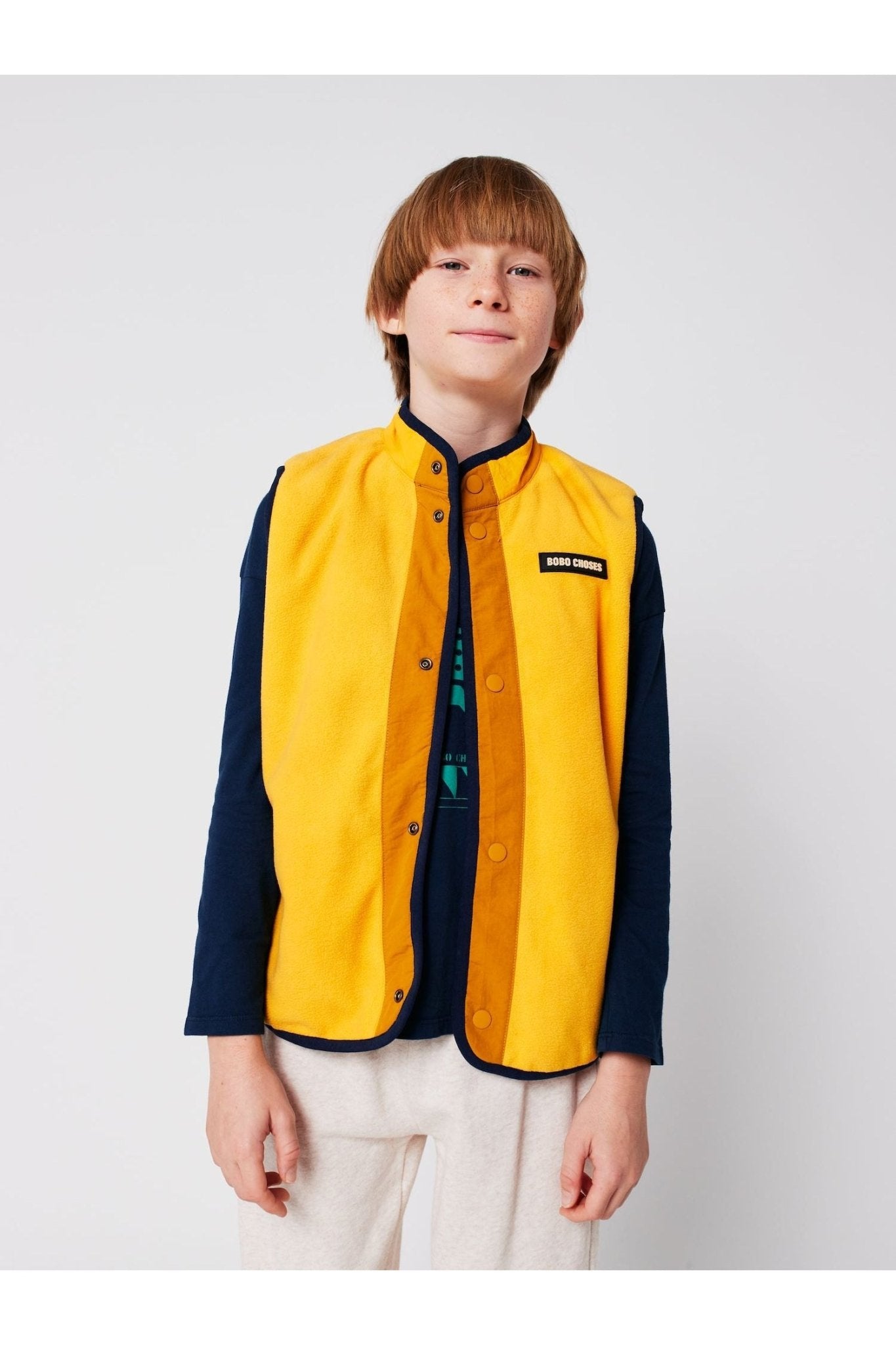 Multicolor Tiles reversible vest Multicolor van Bobo Choses | Kids Conceptstore Le Fanfare