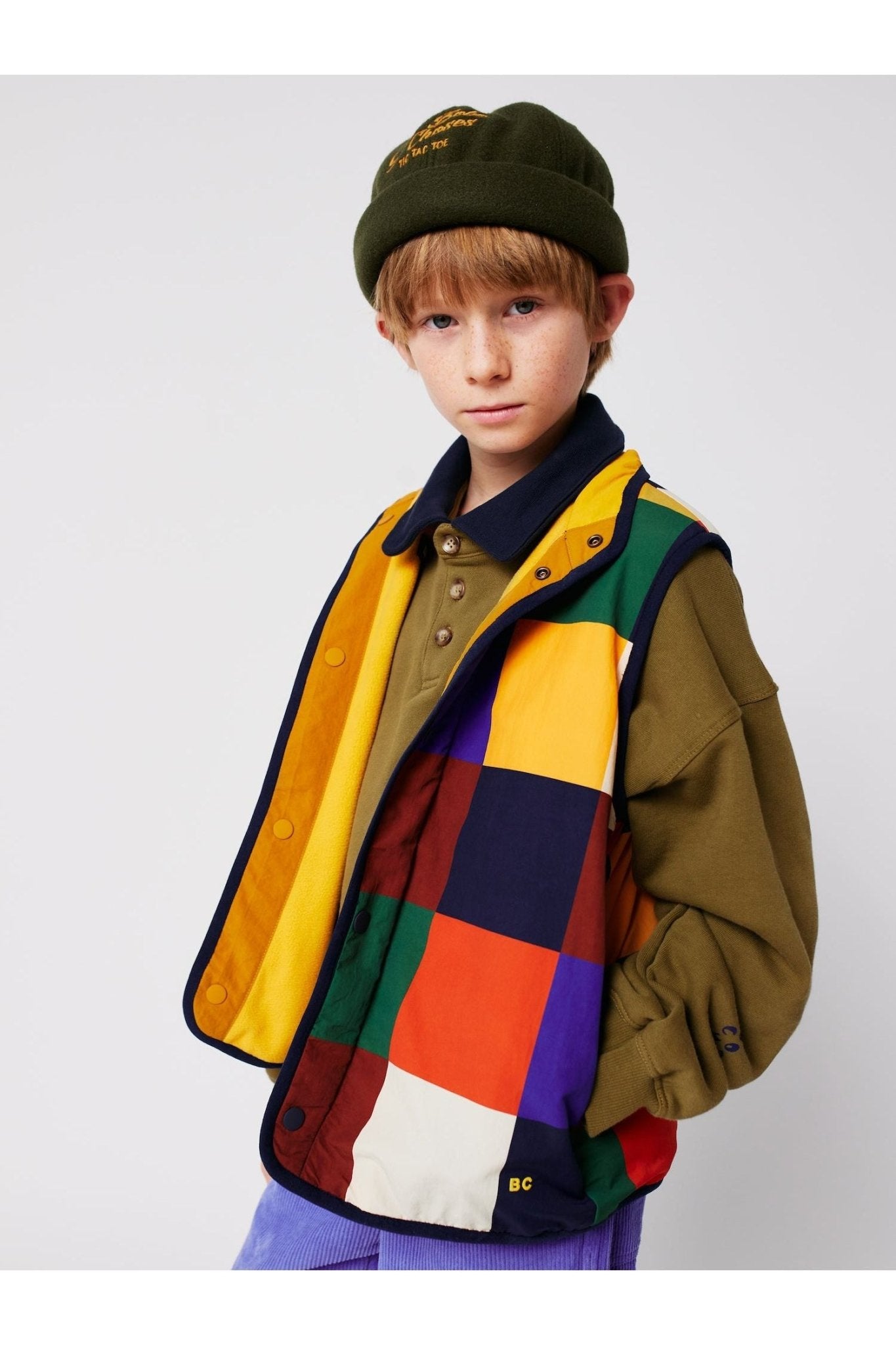 Multicolor Tiles reversible vest Multicolor van Bobo Choses | Kids Conceptstore Le Fanfare