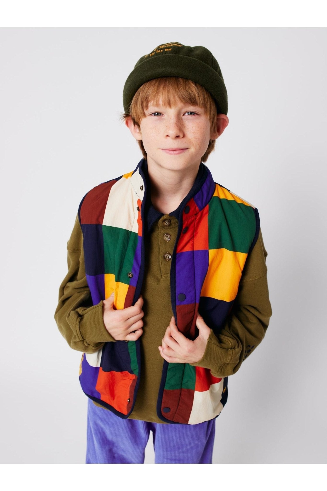 Multicolor Tiles reversible vest Multicolor van Bobo Choses | Kids Conceptstore Le Fanfare