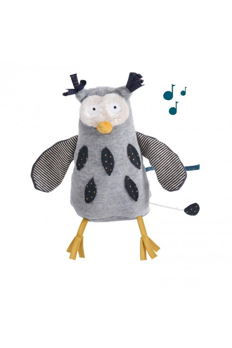 Muziekknuffel Uil - Les Moustaches van Moulin Roty | Kids Conceptstore Le Fanfare