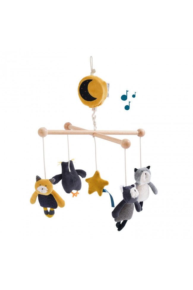 Muziekmobiel Les Moustaches van Moulin Roty | Kids Conceptstore Le Fanfare