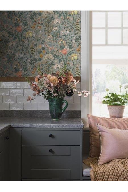 New Heritage - Blomsterhav - Multi/Grey van Boråstapeter | Kids Conceptstore Le Fanfare