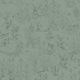 Newbie Wallpaper - Forest Friends - Green van Boråstapeter | Kids Conceptstore Le Fanfare