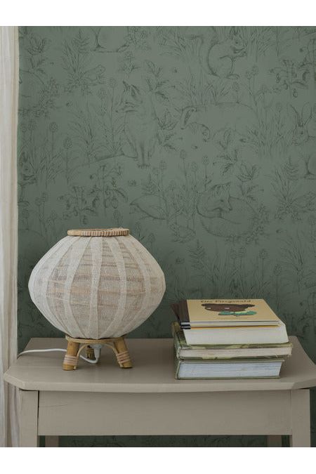 Newbie Wallpaper - Forest Friends - Green van Boråstapeter | Kids Conceptstore Le Fanfare