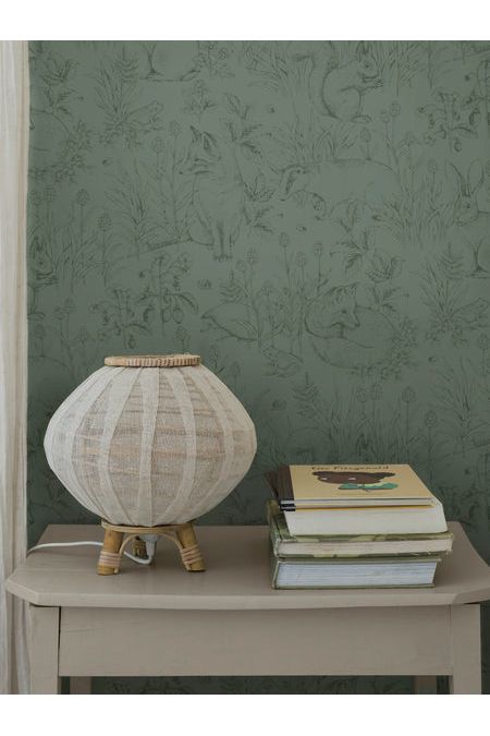 Newbie Wallpaper - Forest Friends - Green van Boråstapeter | Kids Conceptstore Le Fanfare
