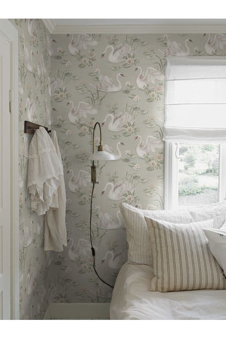 Newbie Wallpaper - Lily Swan - Green van Boråstapeter | Kids Conceptstore Le Fanfare