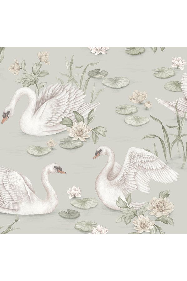 Newbie Wallpaper - Lily Swan - Green van Boråstapeter | Kids Conceptstore Le Fanfare