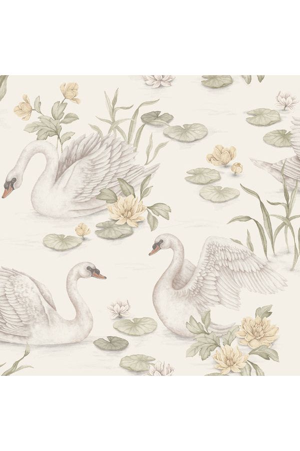 Newbie Wallpaper - Lily Swan - White van Boråstapeter | Kids Conceptstore Le Fanfare