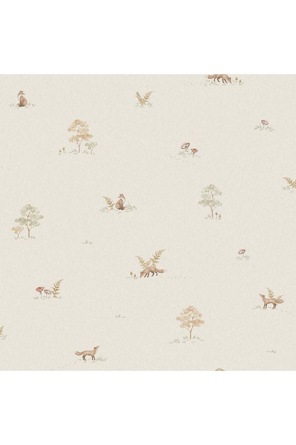 Newbie Wallpaper - Little Fox - Beige van Boråstapeter | Kids Conceptstore Le Fanfare