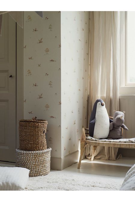 Newbie Wallpaper - Little Fox - Beige van Boråstapeter | Kids Conceptstore Le Fanfare