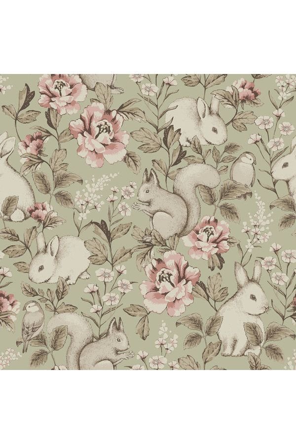 Newbie Wallpaper - Magic Forest - Green van Boråstapeter | Kids Conceptstore Le Fanfare