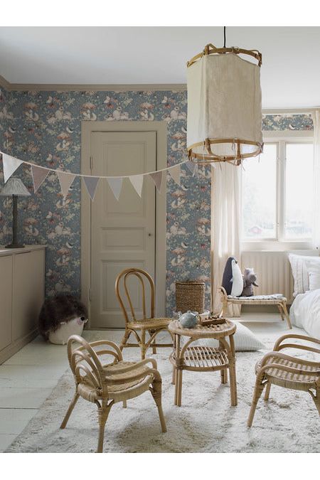 Newbie Wallpaper - Minou - Blue van Boråstapeter | Kids Conceptstore Le Fanfare