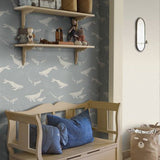 Newbie Wallpaper - Whales - Blue van Boråstapeter | Kids Conceptstore Le Fanfare