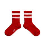 Nico - Ribbed Varsity Crew Socks - Coquelicot van Collegien | Kids Conceptstore Le Fanfare