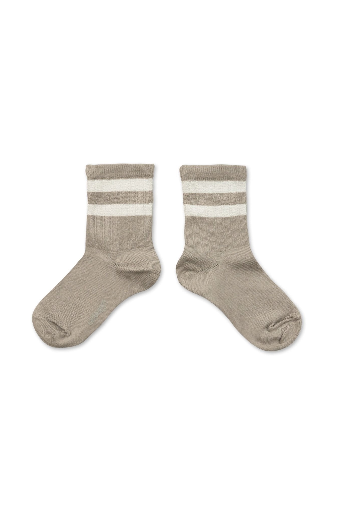 Nico - Ribbed Varsity Crew Socks - Gris Perle van Collegien | Kids Conceptstore Le Fanfare