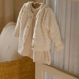 Nimes-Nb girly cardigan - ecru van 1+ in the family | Kids Conceptstore Le Fanfare