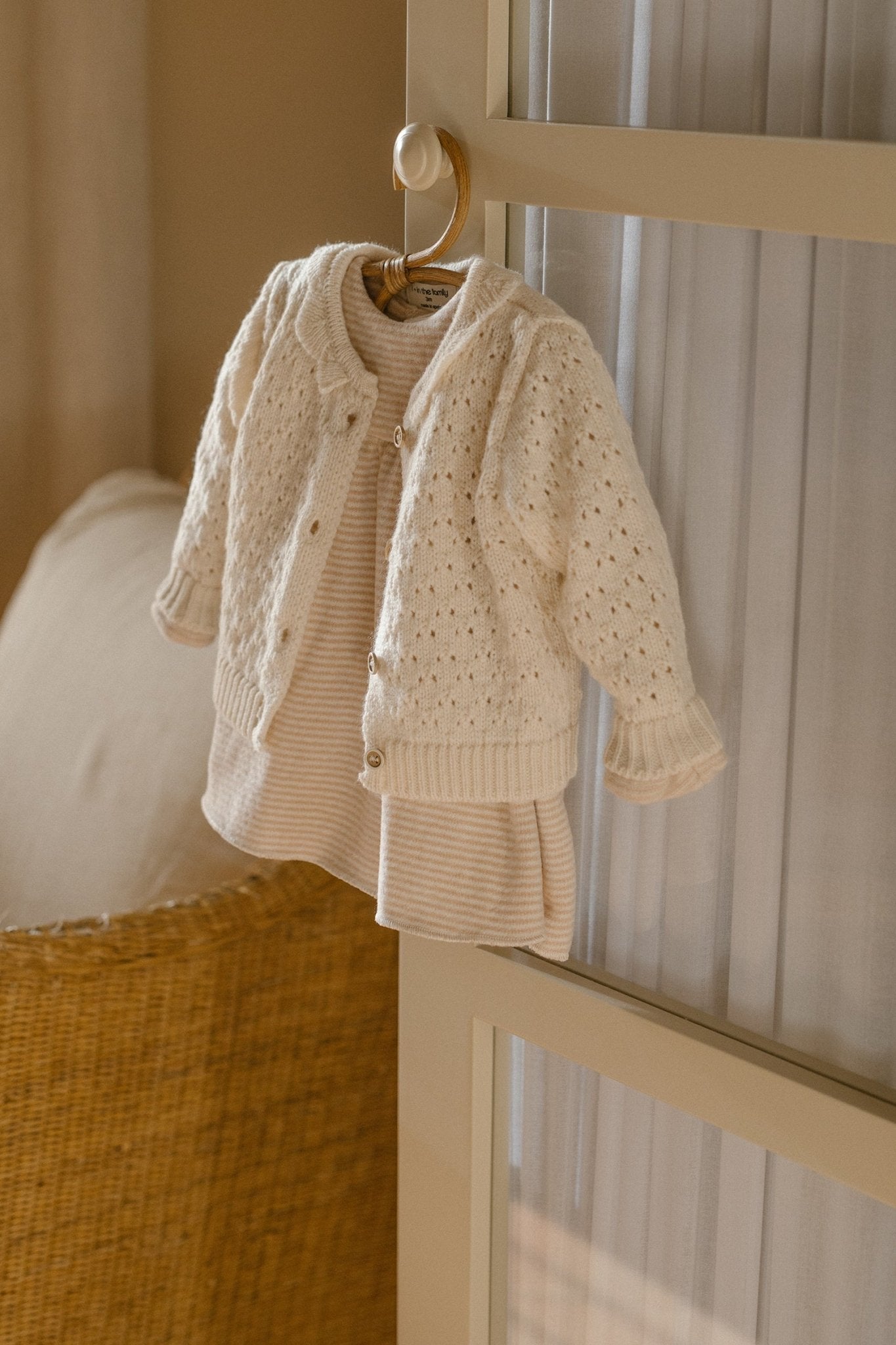 Nimes-Nb girly cardigan - ecru van 1+ in the family | Kids Conceptstore Le Fanfare