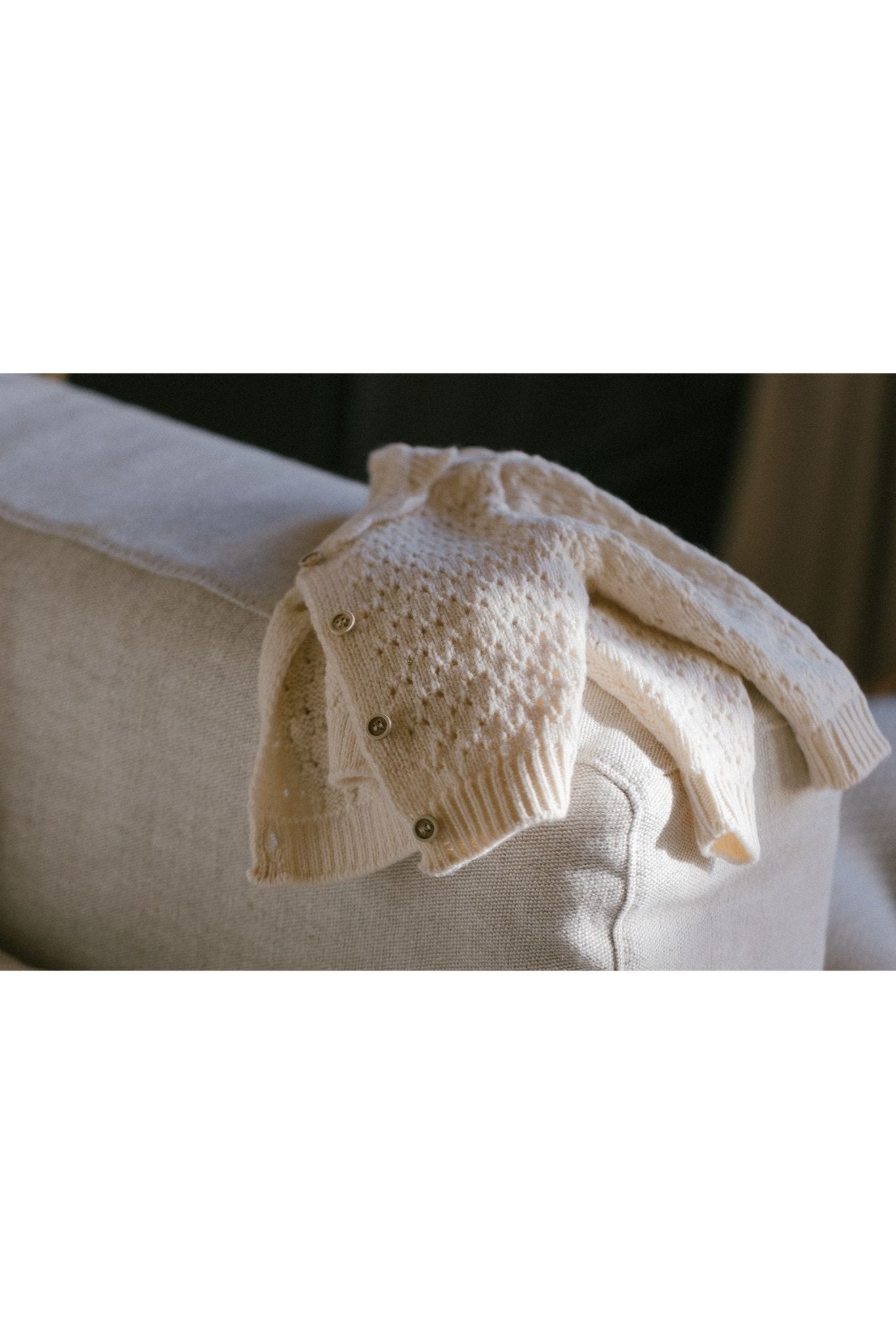 Nimes-Nb girly cardigan - ecru van 1+ in the family | Kids Conceptstore Le Fanfare