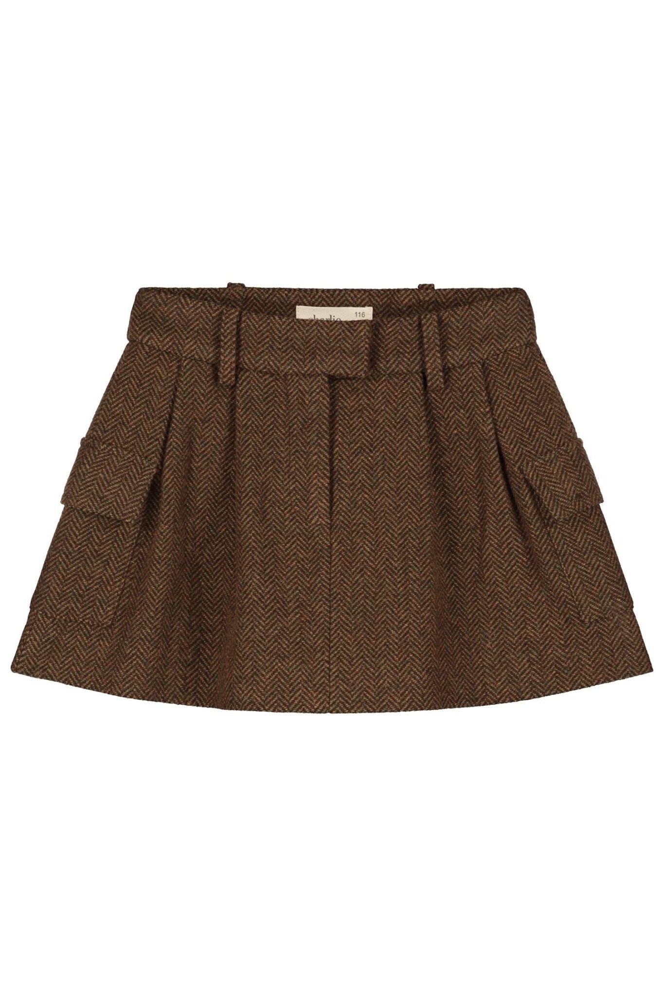 Noa Skirt - Brown Melange van Charlie Petite | Kids Conceptstore Le Fanfare