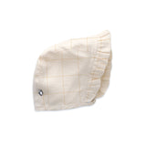 Ruffle Cap - Gardenia/Checks